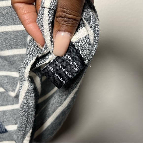 Roark Gray and White Striped Casual Button Down Shirt - Picture 7 of 10